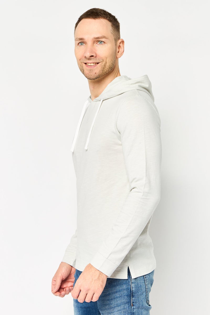 Celio Men Long Sleeve Plain Hoodie, Grey - Image 4